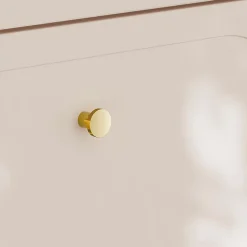 Ensemble meuble simple vasque encastree 80cm et colonne Sanae Beige sable