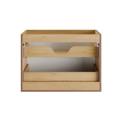 Ensemble meuble simple vasque encastree 80cm et colonne Isaline Bois