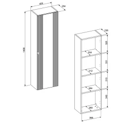 Ensemble meuble sous vasque 120cm et colonne Mila Bois