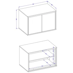 Ensemble meuble sous-vasque 80 cm et colonne Sophea Taupe