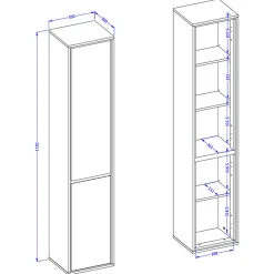 Ensemble meuble sous-vasque 80 cm et colonne Sophea Taupe