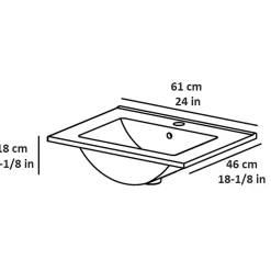Ensemble meuble vasque blanc mat l.60 cm + plan vasque blanc en céramique + miroir, Otto