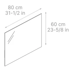 Ensemble meuble vasque blanc mat l.60 cm + plan vasque blanc en céramique + miroir, Otto
