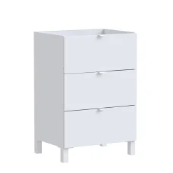 Ensemble meuble vasque blanc mat l.60 cm + plan vasque blanc en céramique + miroir, Otto