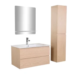 Ensemble meuble vasque SORRENTO 80cm avec robinet, miroir et colonne