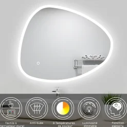 Ensemble meubles Salle de Bain 100cm vasque + miroir 3 couleurs lumineux Chêne Wotan