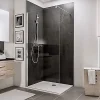 Ensemble paroi de douche à l'italienne l. 100 x H. 190 cm NewStyle et receveur de douche 80 x 100 cm, blanc et transparent, Schulte