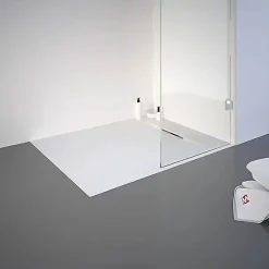 Ensemble paroi de douche à l'italienne l. 100 x H. 190 cm NewStyle et receveur de douche 80 x 100 cm, blanc et transparent, Schulte