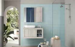 Ensemble salle de bain BASIC pin blanc, 92 x 47 x 45 cm