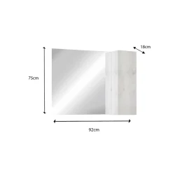 Ensemble salle de bain BASIC pin blanc, 92 x 47 x 45 cm