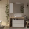 Ensemble salle de bain meuble+miroir+vasque HAMBURG blanc brillant, Kadiz 110 x 79 x 49 cm
