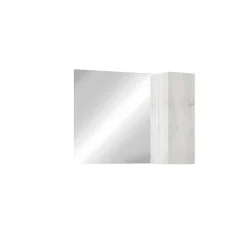 Ensemble salle de bain, meuble+miroir+vasque BASIC pin blanc, 110 x 78 x 45 cm