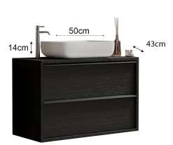 Ensemble salle de bain STEEL noir frêne, en plusieurs dimensions - 79 cm