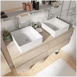 Ensemble SORRENTO double vasque suspendu 120cm