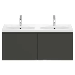 Ensemble sous vasque + plan vasque résine l.120 cm, gris anthracite, GoodHome Levanna