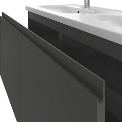 Ensemble sous vasque + plan vasque résine l.120 cm, gris anthracite, GoodHome Levanna