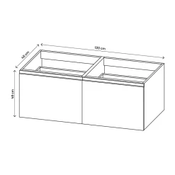 Ensemble sous vasque + plan vasque résine l.120 cm, gris anthracite, GoodHome Levanna