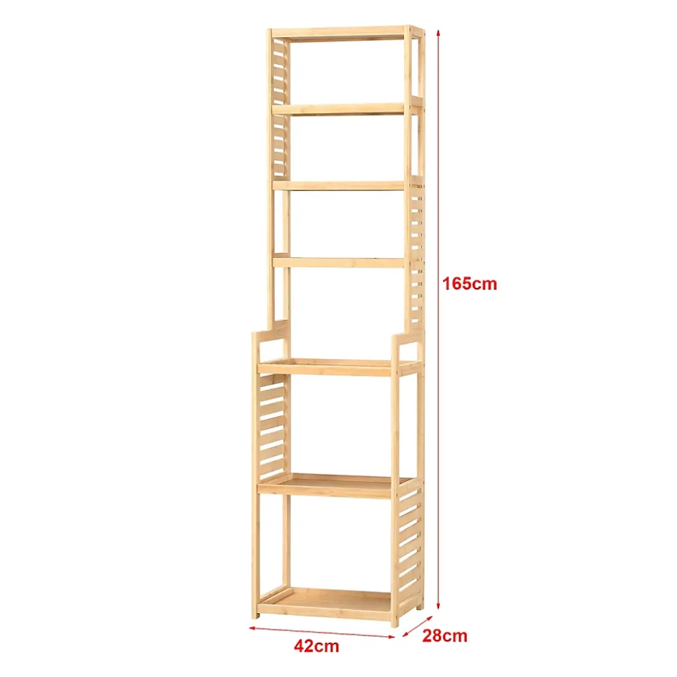 Etagère à 7 niveaux Forssa pour salle de bain cusine salon 165 x 42 x 28 cm en.casa