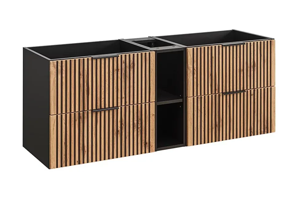 Etagère - extension de salle de bain suspendue XILO NOIR 20 cm