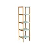 Etagère 5 Niveaux Bambou MDF Blanc MSV