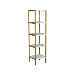 Etagère 5 Niveaux Bambou MDF Blanc MSV