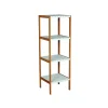 Etagère 4 Niveaux Bambou MDF Blanc MSV