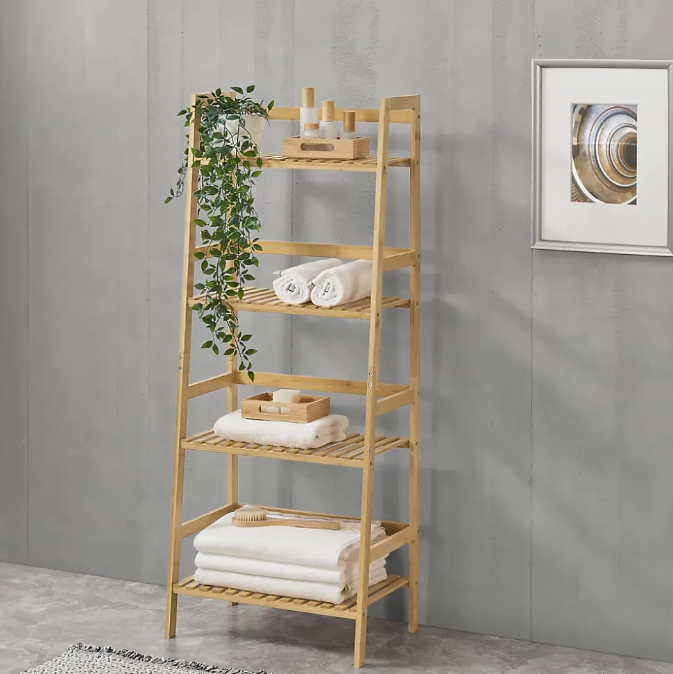 Etagère échelle à 4 Niveaux Vinje 48 x 32 x 123 cm en.casa