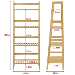 Etagère échelle à 4 Niveaux Vinje 48 x 32 x 123 cm en.casa