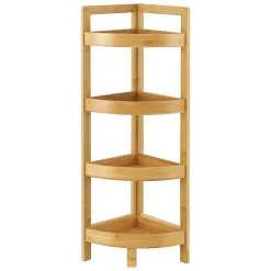 Etagère d'angle Lestijaervi 4 niveaux pour salle de bain ou cuisine 80 x 23 x 23 cm en.casa