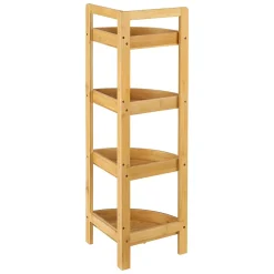 Etagère d'angle Lestijaervi 4 niveaux pour salle de bain ou cuisine 80 x 23 x 23 cm en.casa