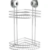 Etagère d'angle MSV - 2 niveaux à ventouse - Chromé