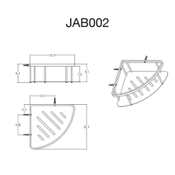 Etagère de douche d'angle nickel brossé Inox S304 SKY BATH