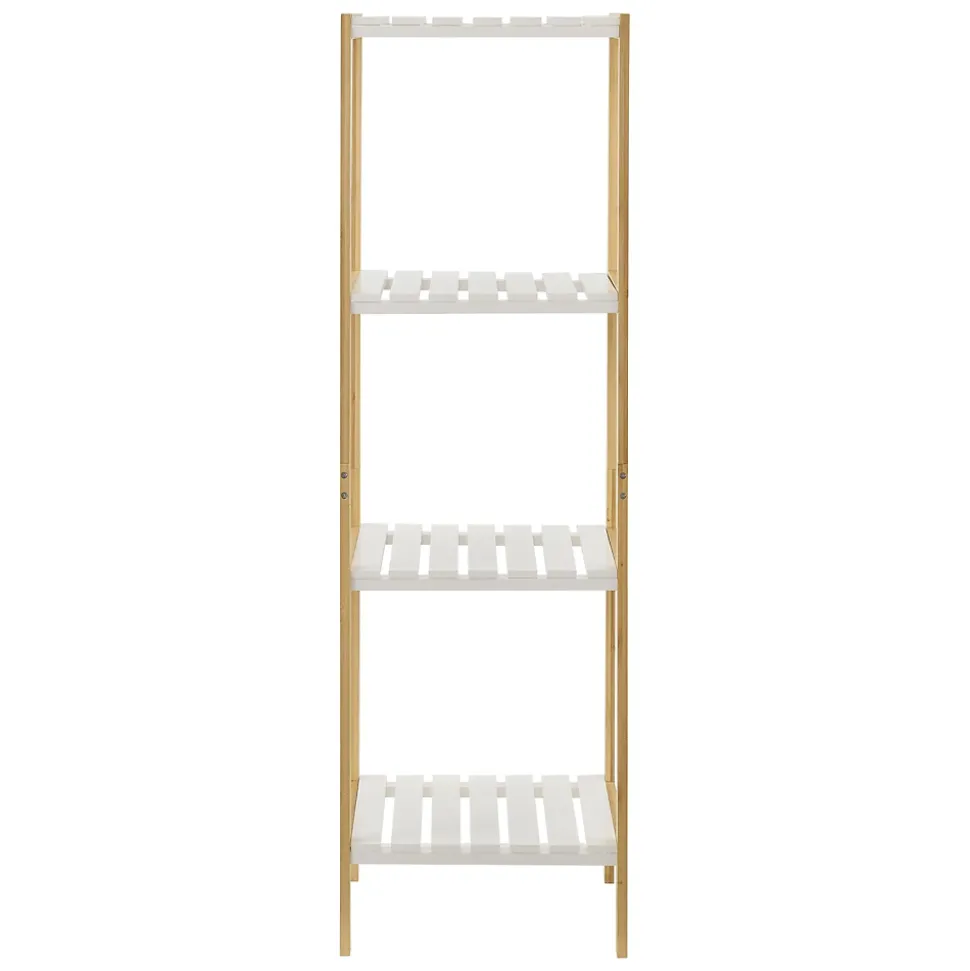 Etagère de rangement Balsfjord 33 x 34 x 110 cm Bambou Blanc en.casa
