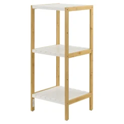 Etagère de rangement Balsfjord 33 x 34 x 80 cm Bambou Blanc en.casa