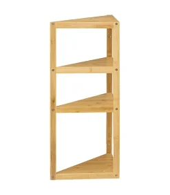 Etagère de rangement d'angle 4 niveaux en Bambou H 80 cm