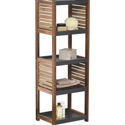 Etagère de salle de bain 5 niveaux en acacia - Tendance - H108 cm