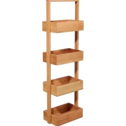 Etagère de salle de bain bambou , 4 niveaux, H.88cm x P.25cm Five Simply Smart