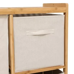 Etagère de salle de bain bambou avec panier à linge, Five Simply Smart Tidy Box
