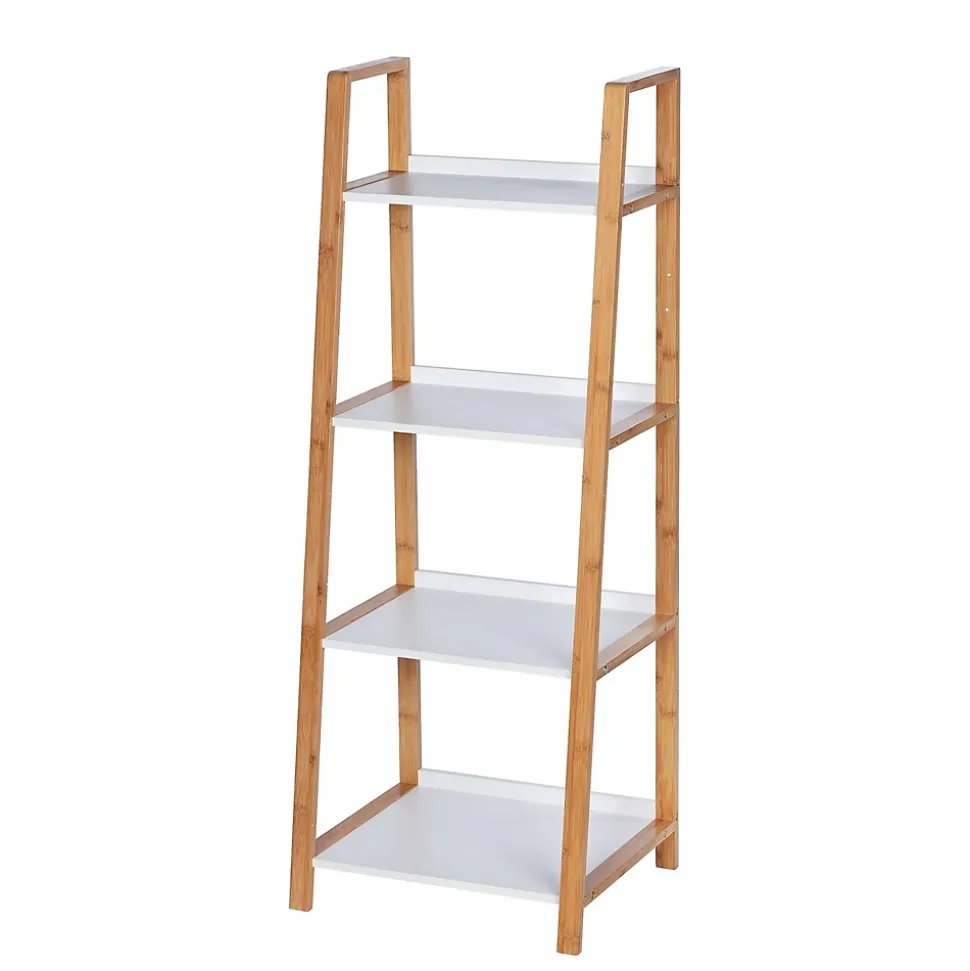 Etagère de salle de bain en bambou Finja - L. 43 x H. 112 cm