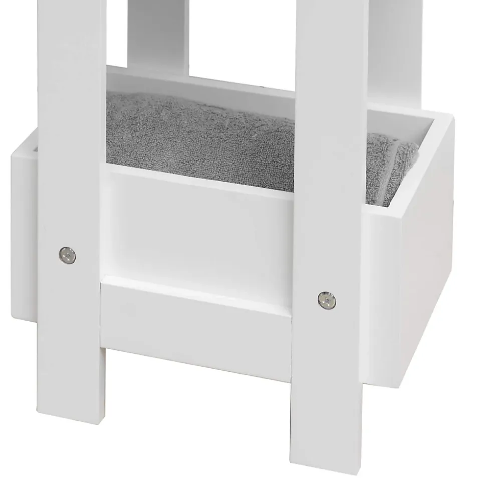 Etagère de Salle de Bains en MDF Blanc Moderne 88x28x20 cm Rebecca Mobili