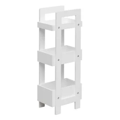 Etagère de Salle de Bains en MDF Blanc Moderne 74x28x20 cm Rebecca Mobili