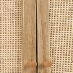 Etagère meuble WC décor bois et cannage Bohème 1 étagère 64 x 20 x 180 cm naturel