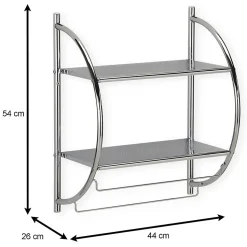 Etagère murale de salle de bain JANINE, en métal chromé