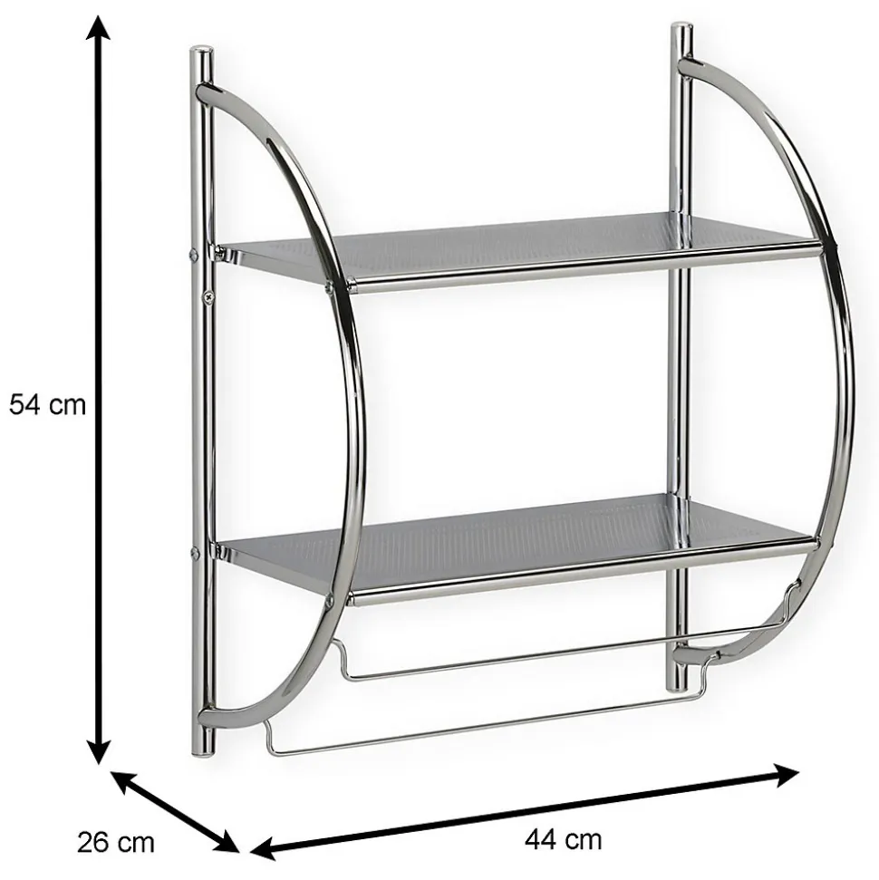 Etagère murale de salle de bain JANINE, en métal chromé