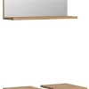 Eteka - Combinaison de salle de bains (L/H/P : 60x191x34 cm) en imitation blanc et imitation sauge profonde