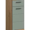 Eteka - Meuble bas (L/H/P : 37x88x31 cm) en imitation blanc et chêne Artisan