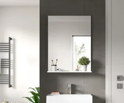 Eteka - Miroir (L/H/P : 60x79x18 cm) en imitation blanc