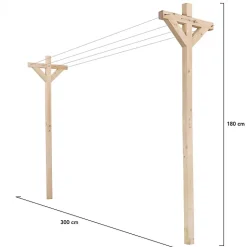 Etendoir à linge extérieur MADERA capacité 12M en bois