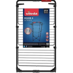 Etendoir à linge Intérieur 3 étages Séchoir à linge Pliable sur roulettes Tancarville Noir 93 x 71 x 131 cm VILEDA