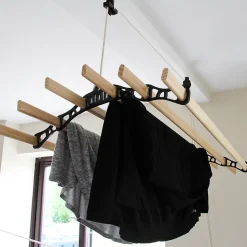 Etendoir à Linge Suspendu - Noir- 1.8m